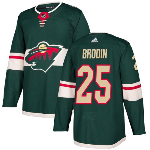 Adidas Wild #25 Jonas Brodin Green Home Authentic Stitched NHL Jersey - Click Image to Close